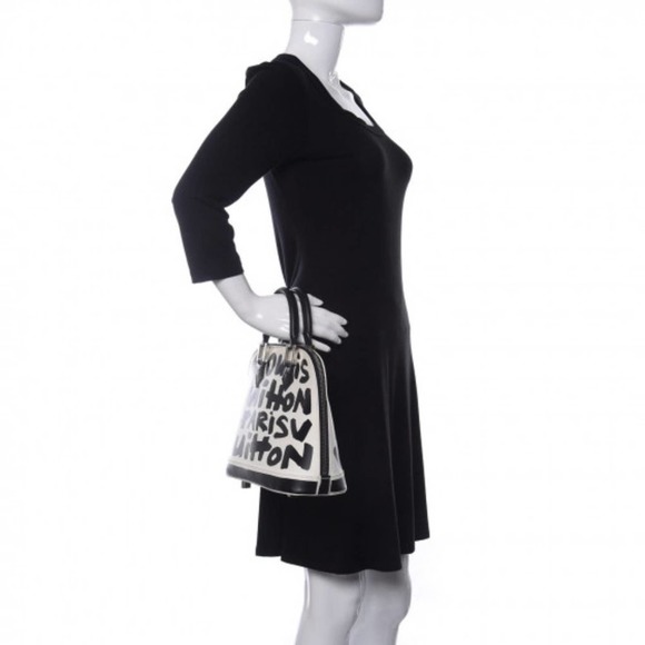❌❌ Louis Vuitton Graffiti Alma bag vintage tote Stephen Sprouse black/white - Picture 3 of 16